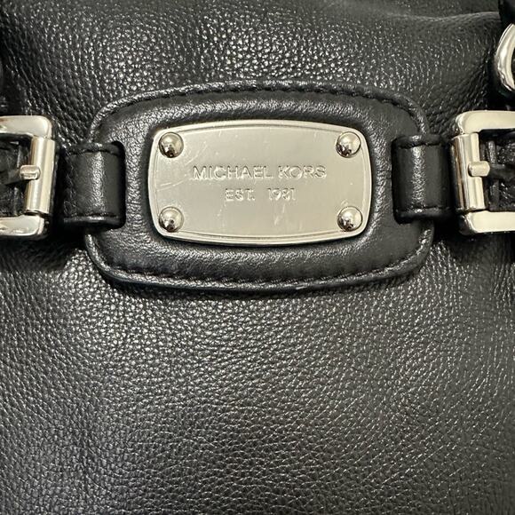 Michael Kors Large Weekender Tote Bag Black Pebbled Leather - Picture 5 of 13